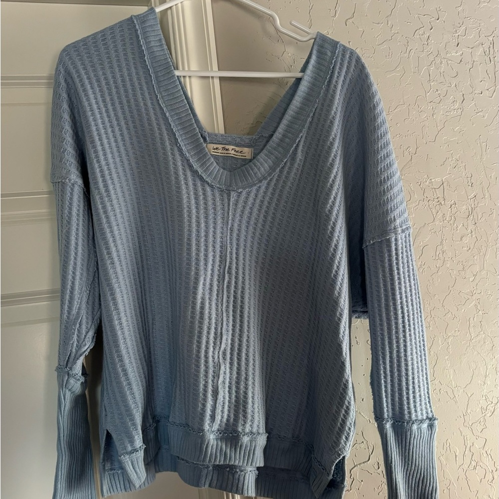 FREE PEOPLE waffle long sleeve top